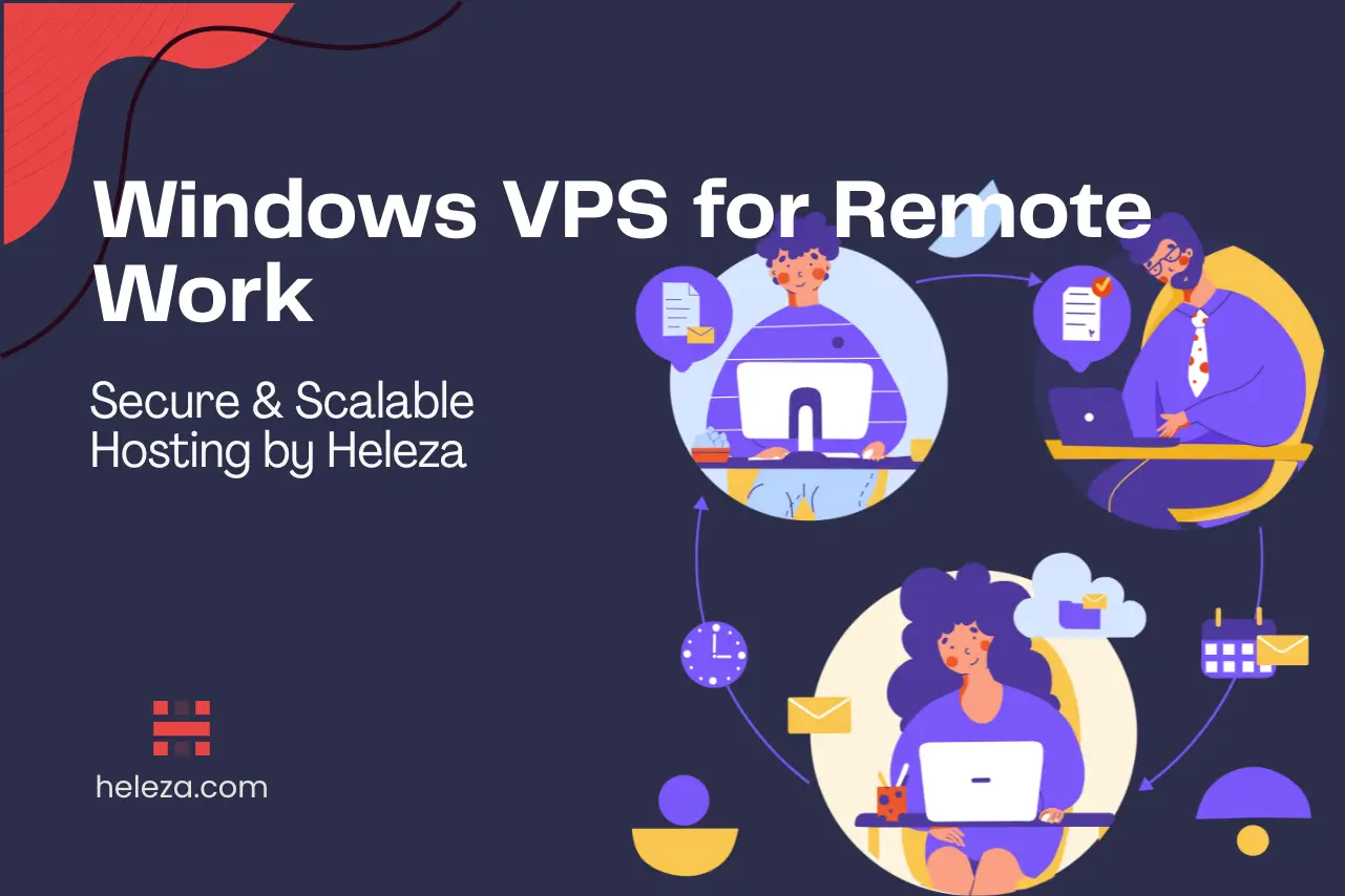 Team collaborating via remote desktop on Heleza Windows VPS